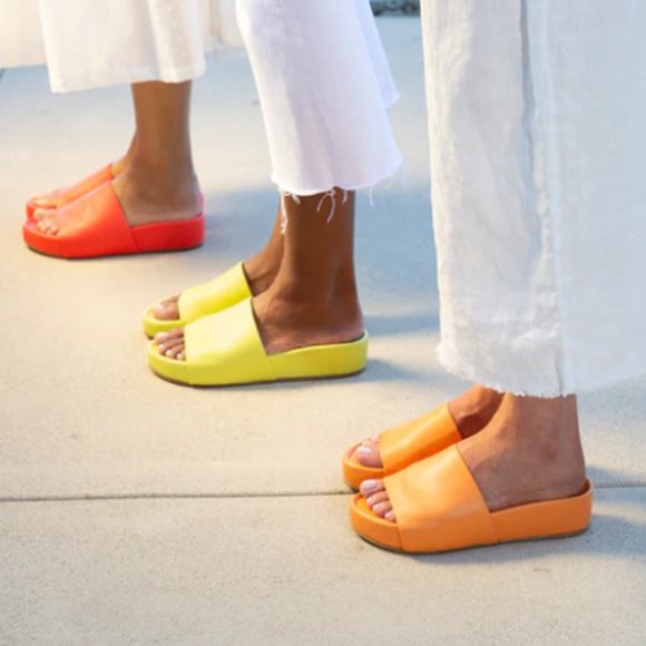 NWT Beek Papaya Pelican Leather Platform Sandal, SIZE 9 - Picture 3 of 7